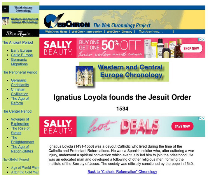 Then Again: Web Chron: Ignatius Loyola Founds the Jesuit Order Website Then Again: Web Chron: Ignatius Loyola Founds the Jesuit Order Website