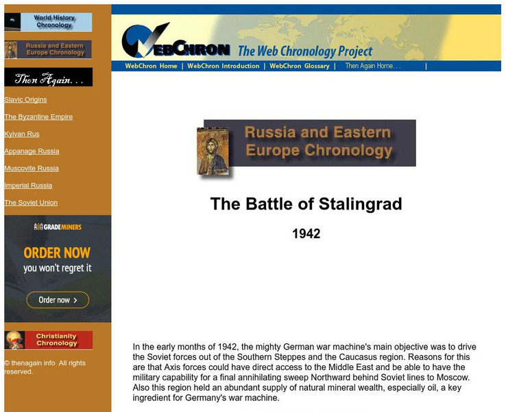 Then Again: Web Chron: The Battle of Stalingrad Activity Then Again: Web Chron: The Battle of Stalingrad Activity