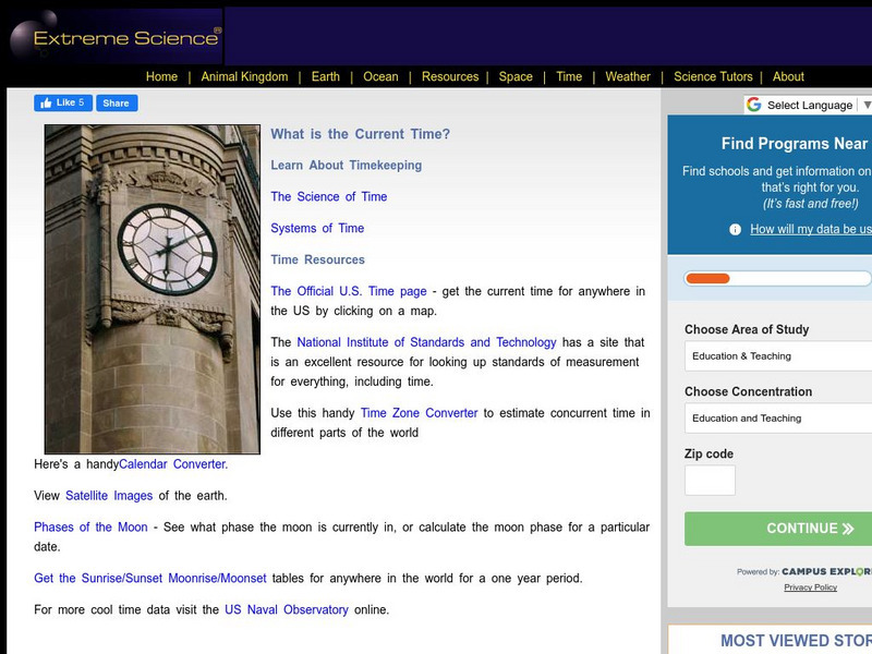 Extreme Science: What Is the Time? Handout Extreme Science: What Is the Time? Handout