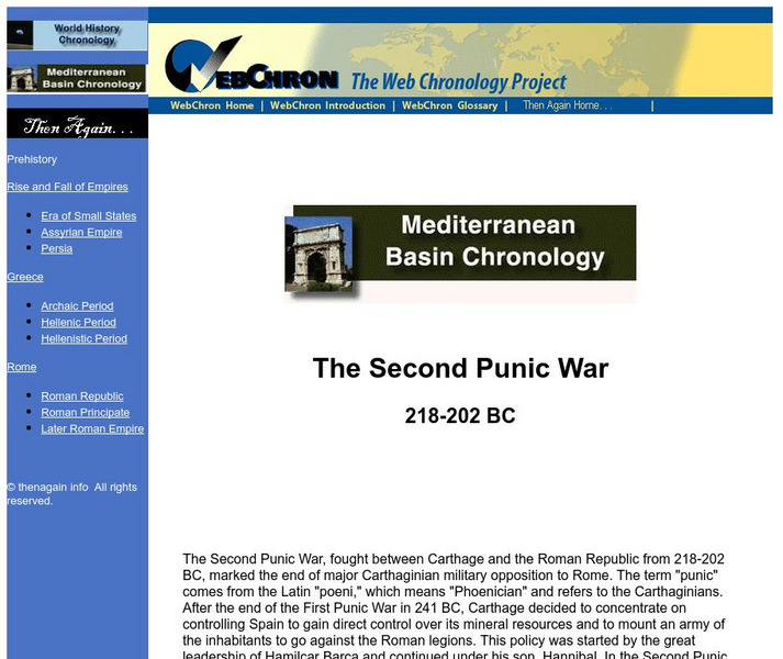 Then Again: Web Chron: The Second Punic War Handout