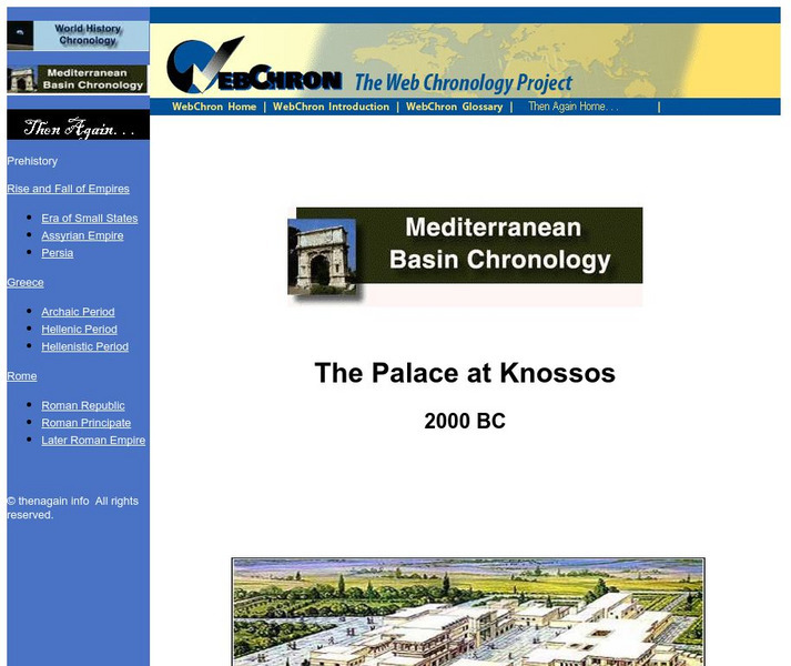 Then Again: Web Chron: Mediterranean Basic Chronology: The Palace at Knossos Article Then Again: Web Chron: Mediterranean Basic Chronology: The Palace at Knossos Article