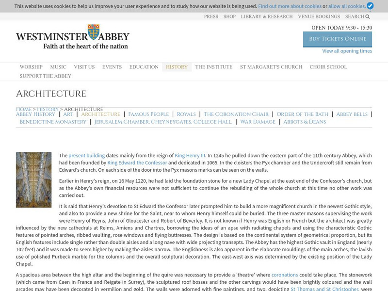 Westminster Abbey: Plan of the Abbey Article Westminster Abbey: Plan of the Abbey Article