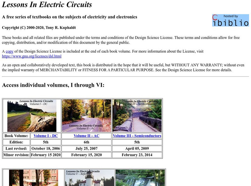 Ibiblio: Lessons in Electric Circuits eBook Ibiblio: Lessons in Electric Circuits eBook
