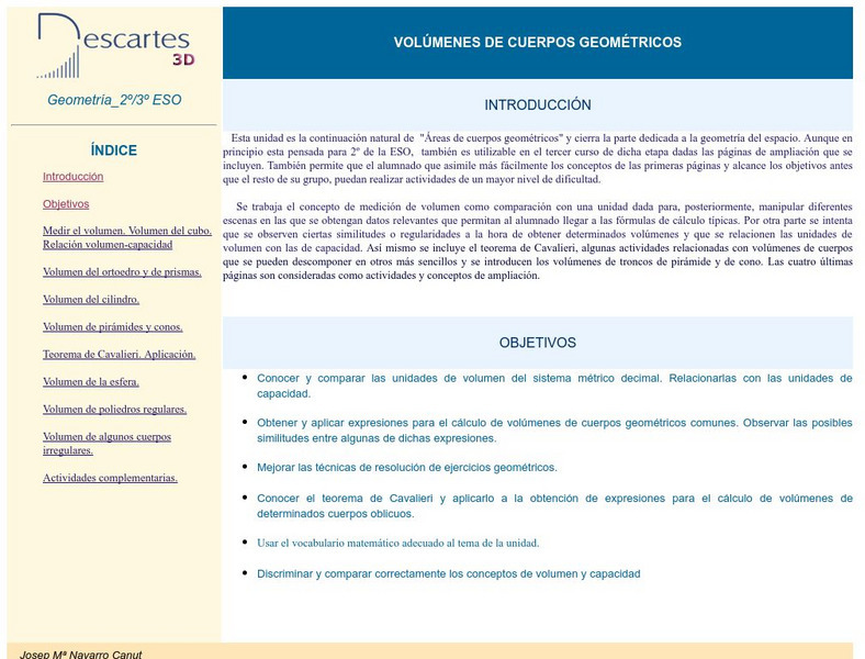 Ministerio De Educacion Y Ciencia: Volumenes De Cuerpos Geometricos Activity Ministerio De Educacion Y Ciencia: Volumenes De Cuerpos Geometricos Activity