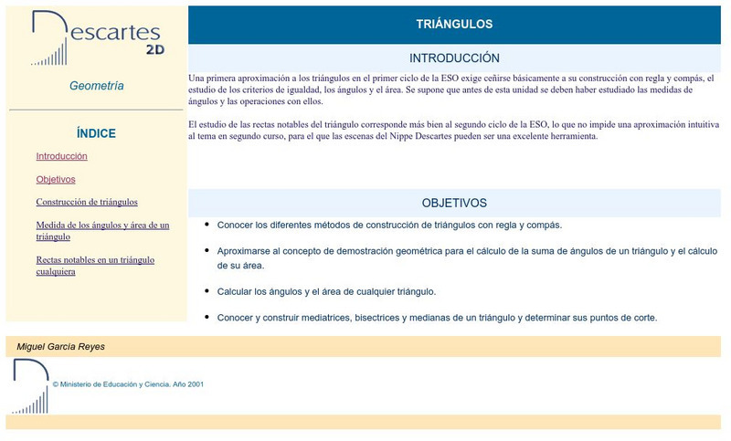 Ministerio De Educacion Y Ciencia: Triangulos Activity Ministerio De Educacion Y Ciencia: Triangulos Activity