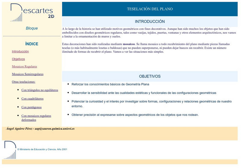 Ministerio De Educacion Y Ciencia: Teselacion Del Plano Activity Ministerio De Educacion Y Ciencia: Teselacion Del Plano Activity