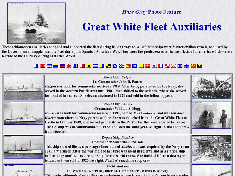 Hazegray.org: Auxiliary Vessels of the Great White Fleet Primary