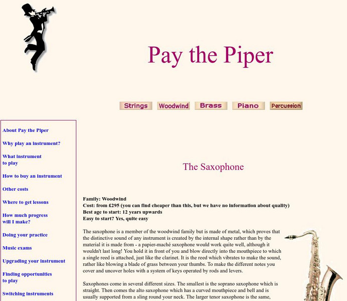 Pay the Piper: The Saxophone Article