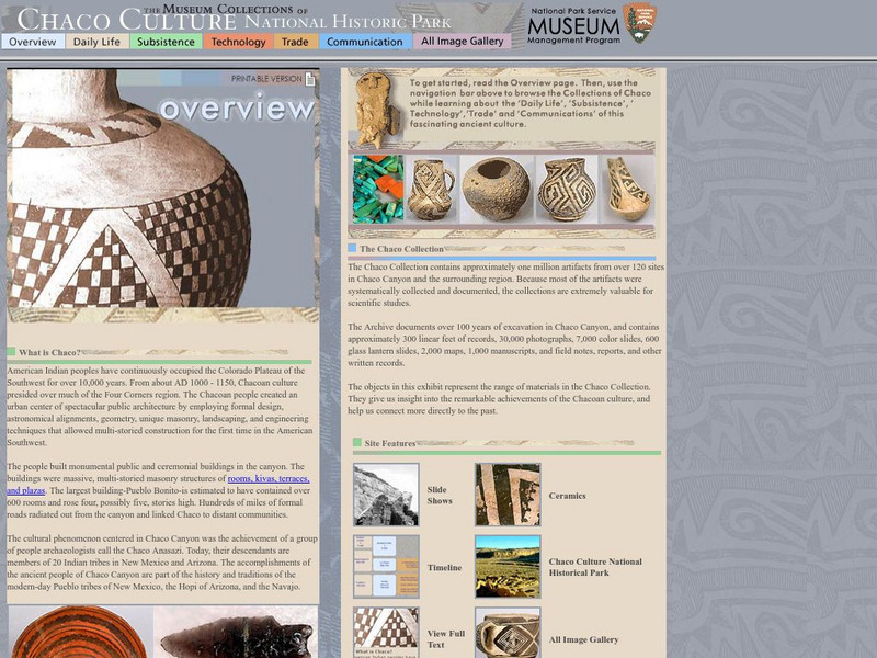 National Park Service: Museum Collections/ Chaco Culture National Historic Park Graphic National Park Service: Museum Collections/ Chaco Culture National Historic Park Graphic