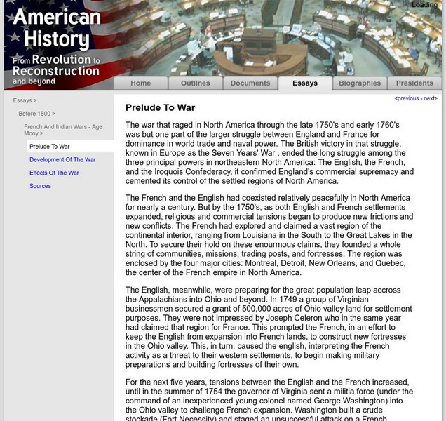 American History: Essays: French and Indian War Website American History: Essays: French and Indian War Website