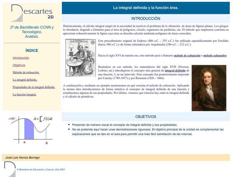 Ministerio De Educacion Y Ciencia: La Integral Definida Y La Function Area Activity Ministerio De Educacion Y Ciencia: La Integral Definida Y La Function Area Activity