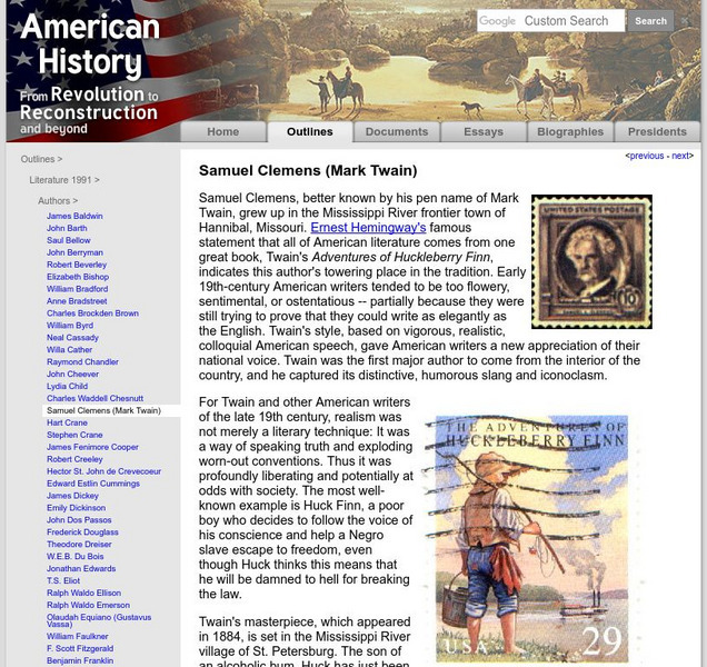 American History: Outlines: The Rise of Realism Website American History: Outlines: The Rise of Realism Website