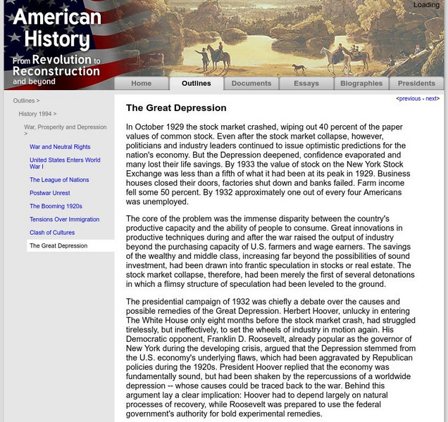 American History: Outlines: The Great Depression Activity American History: Outlines: The Great Depression Activity