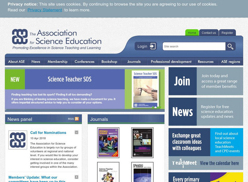 Ase: The Association for Science Education Website Ase: The Association for Science Education Website