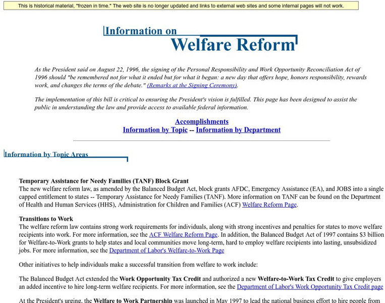 Nara: Welfare Reform Handout Nara: Welfare Reform Handout
