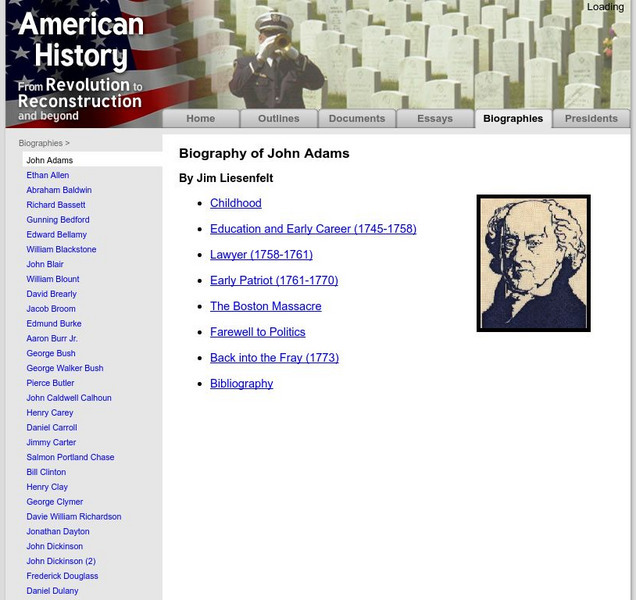 American History: Biographies: President John Adams Website American History: Biographies: President John Adams Website