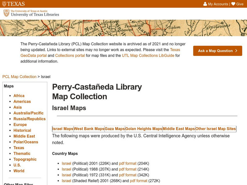 Perry Castaneda Library Map Collection: Israel Graphic Perry Castaneda Library Map Collection: Israel Graphic