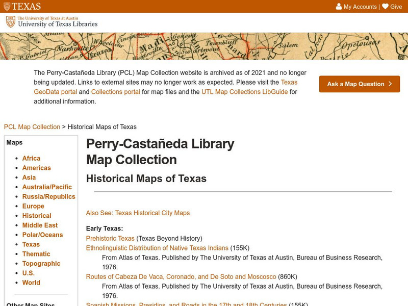 Perry Castaneda Library Map Collection: Historical Maps of Texas Graphic