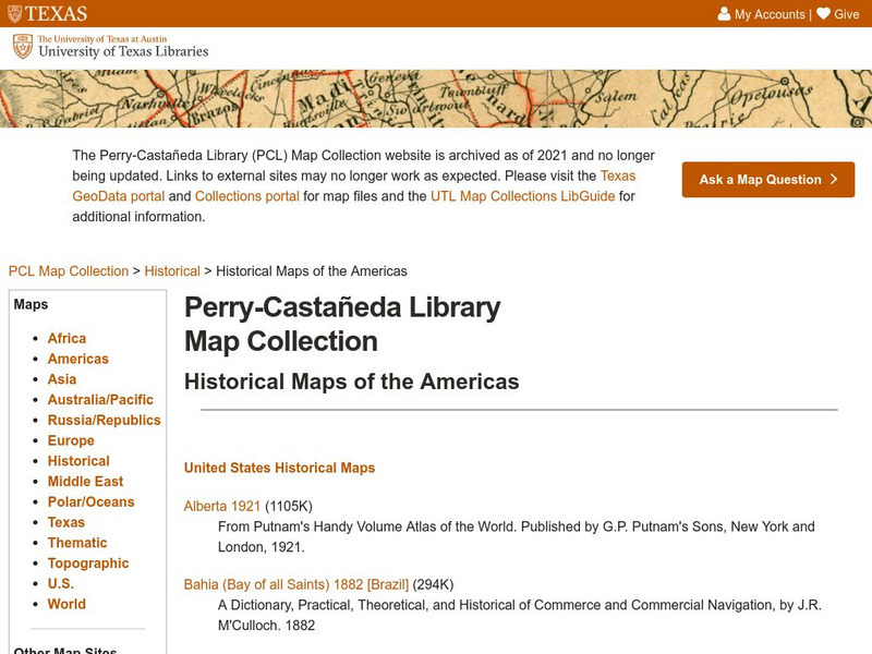 Perry Castaneda Library Map Collection: Americas Historical Maps Graphic Perry Castaneda Library Map Collection: Americas Historical Maps Graphic