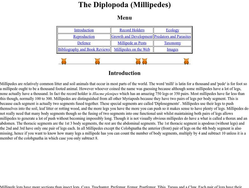 Earth Life: Millipede Growth and Development Handout Earth Life: Millipede Growth and Development Handout