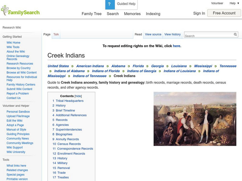 Family Search: Creek Indians Website Family Search: Creek Indians Website