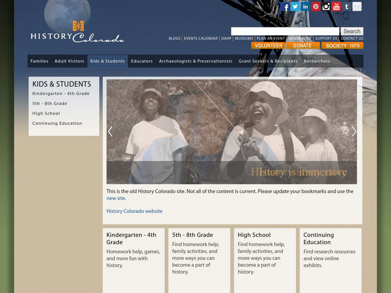 History Colorado: Kids' Page Website History Colorado: Kids' Page Website