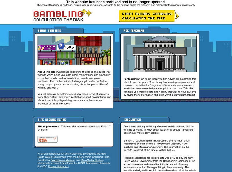 Powerhouse Museum: Gambling (Math and Probability) Unit Plan Powerhouse Museum: Gambling (Math and Probability) Unit Plan