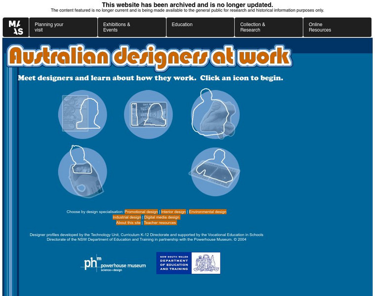 Powerhouse Museum: Australian Graphic Designer at Work Website Powerhouse Museum: Australian Graphic Designer at Work Website