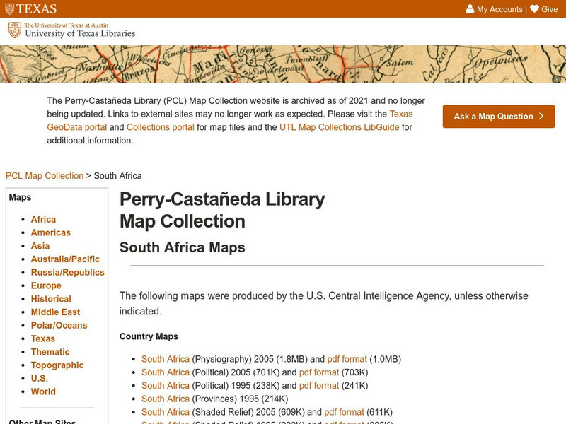 University of Texas: South Africa Map Collection Graphic University of Texas: South Africa Map Collection Graphic