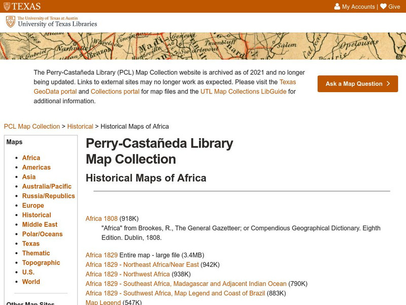 Ut Library Online: Historical Maps of Africa Graphic Ut Library Online: Historical Maps of Africa Graphic