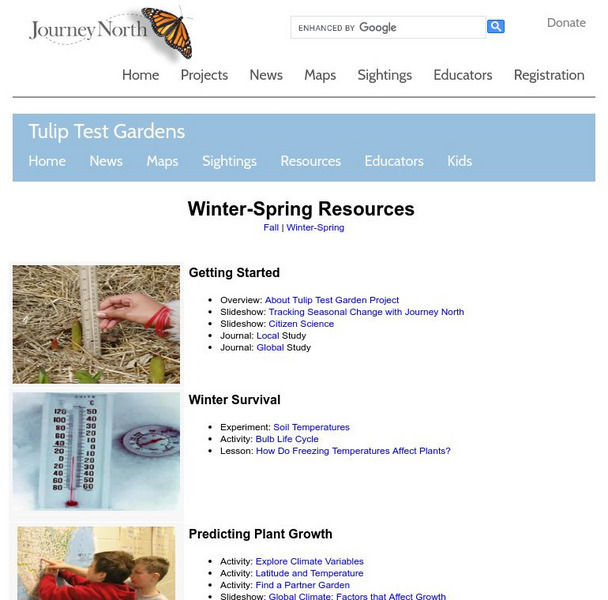 Annenberg Learner: Journey North: Tulip Test Gardens Website