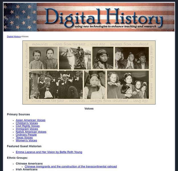 Digital History: The Huddled Masses Website Digital History: The Huddled Masses Website
