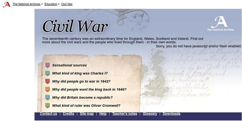 British National Archives: Civil War Website British National Archives: Civil War Website