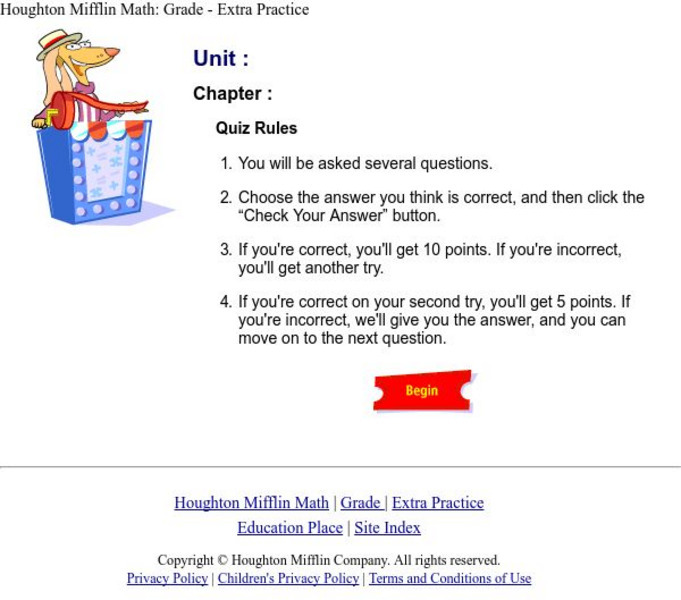 Houghton Mifflin: Eduplace: Extra Practice Quiz Nonstandard Units 1 Unknown Type Houghton Mifflin: Eduplace: Extra Practice Quiz Nonstandard Units 1 Unknown Type