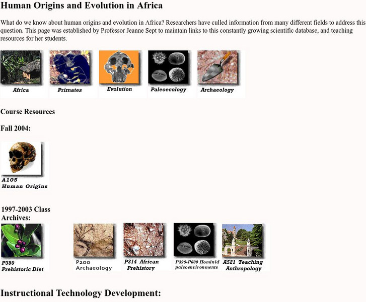 Indiana University: Human Origins and Evolution in Africa Website Indiana University: Human Origins and Evolution in Africa Website