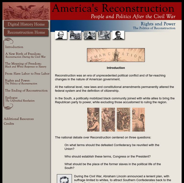Digital History: America's Reconstruction: Rights and Power Website Digital History: America's Reconstruction: Rights and Power Website