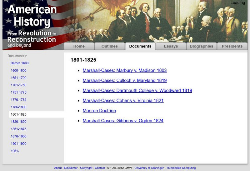 American History: Documents: The Marshall Cases Primary American History: Documents: The Marshall Cases Primary