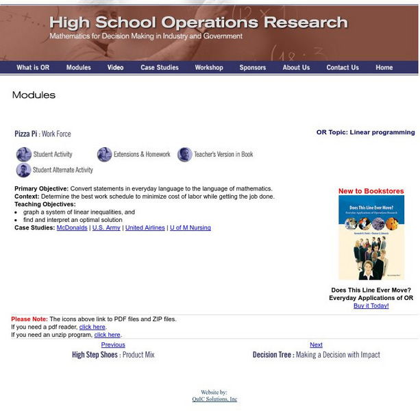 Hsor.org: Pizza Pi: Work Force Lesson Plan Hsor.org: Pizza Pi: Work Force Lesson Plan