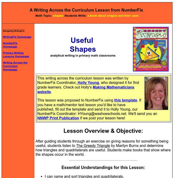 Writing Fix: Useful Shapes: Analytical Writing in Primary Math Classrooms Lesson Plan Writing Fix: Useful Shapes: Analytical Writing in Primary Math Classrooms Lesson Plan
