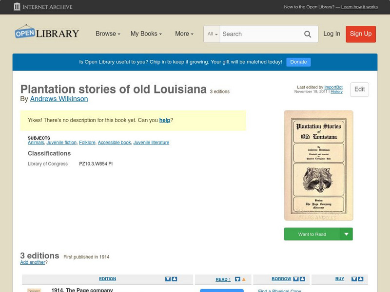 Open Library: Plantation Stories of Old Louisiana eBook Open Library: Plantation Stories of Old Louisiana eBook