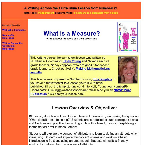 Writing Fix: What Is a Measure? Lesson Plan Writing Fix: What Is a Measure? Lesson Plan