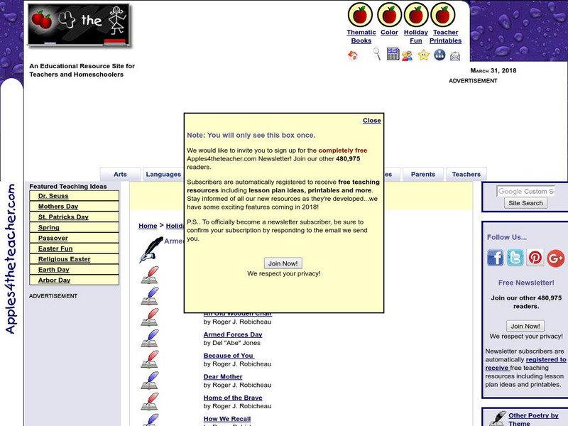 Apples 4 the Teacher: Patriotic Poems for Kids: Armed Forces Day Website Apples 4 the Teacher: Patriotic Poems for Kids: Armed Forces Day Website