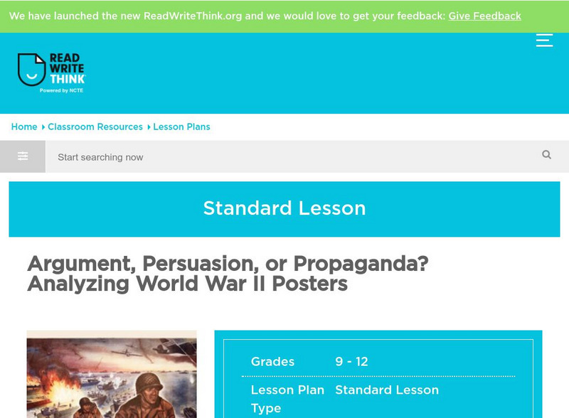 Read Write Think: Argument, Persuasion, or Propaganda? World War Ii Posters Lesson Plan Read Write Think: Argument, Persuasion, or Propaganda? World War Ii Posters Lesson Plan