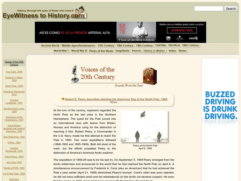 Eyewitness to History: Peary at the North Pole, 1909 Website Eyewitness to History: Peary at the North Pole, 1909 Website