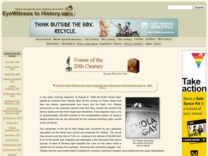 Eyewitness to History: Dropping the a Bomb on Hiroshima Audio Eyewitness to History: Dropping the a Bomb on Hiroshima Audio
