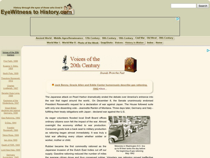 Eyewitness to History: Gas Rationing, 1942 Audio