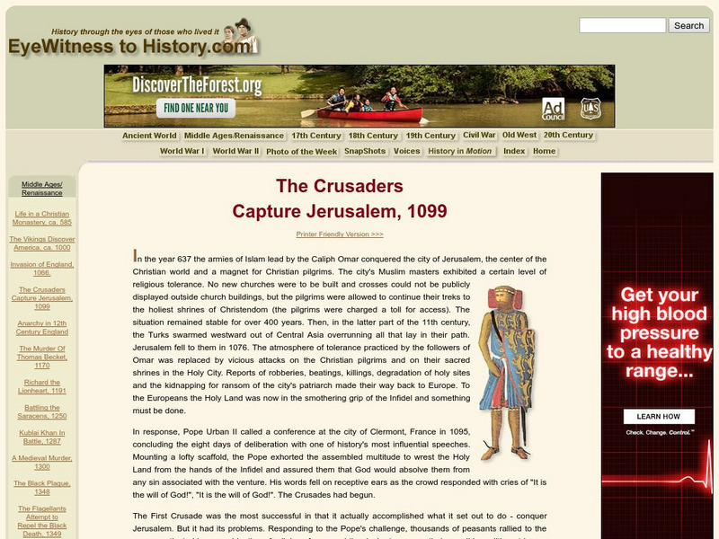 Eye Witness: The Crusaders Capture Jerusalem, 1099 Handout Eye Witness: The Crusaders Capture Jerusalem, 1099 Handout