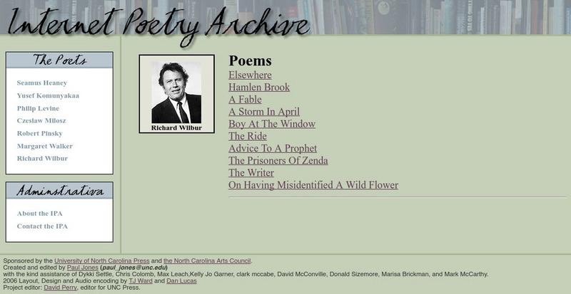 Ibiblio: Internet Poetry Archive: Richard Wilbur eBook