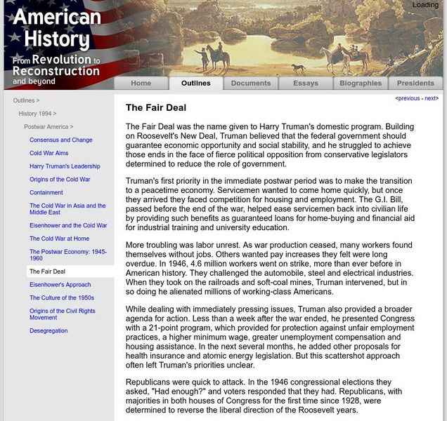 American History: Outlines: The Fair Deal Website American History: Outlines: The Fair Deal Website