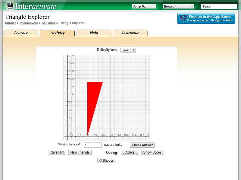 Shodor Interactivate: Triangle Explorer Activity Shodor Interactivate: Triangle Explorer Activity